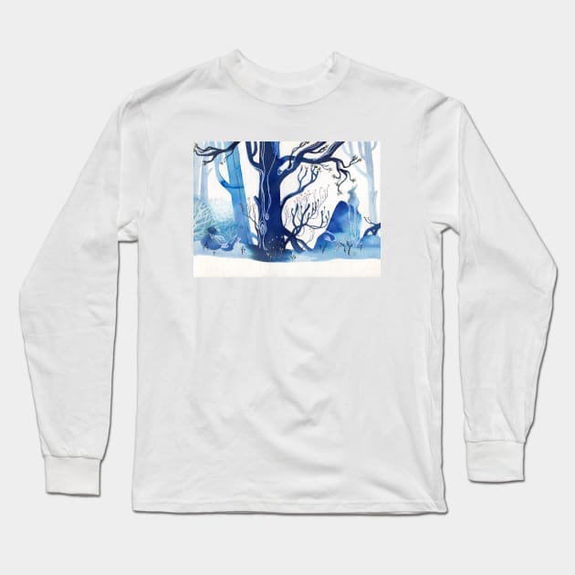 Winter Rabbit Long Sleeve T-Shirt by FarynHughes